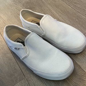 White Slip On Vans